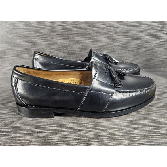 Cole Haan Men’s Black Leather Tassel Loafers Size 8.5W– Classic Dress Shoes - Picture 2 of 8